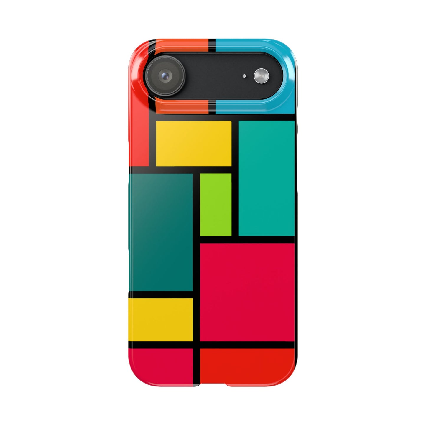 iPhone 17 Series Case – Color Block Geometric Design