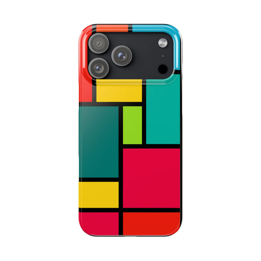 iPhone 17 Series Case – Color Block Geometric Design