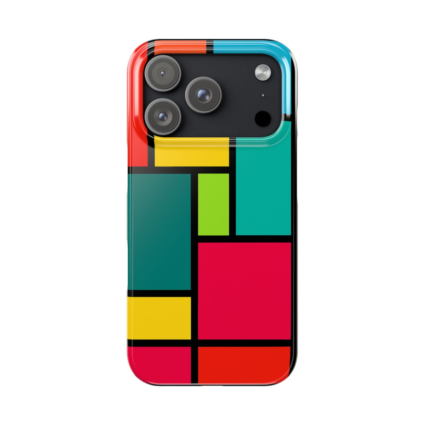 iPhone 17 Series Case – Color Block Geometric Design